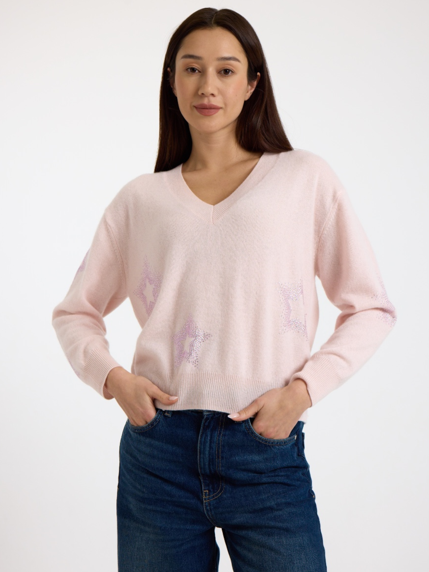 Star Dust Cashmere V neck Jumper