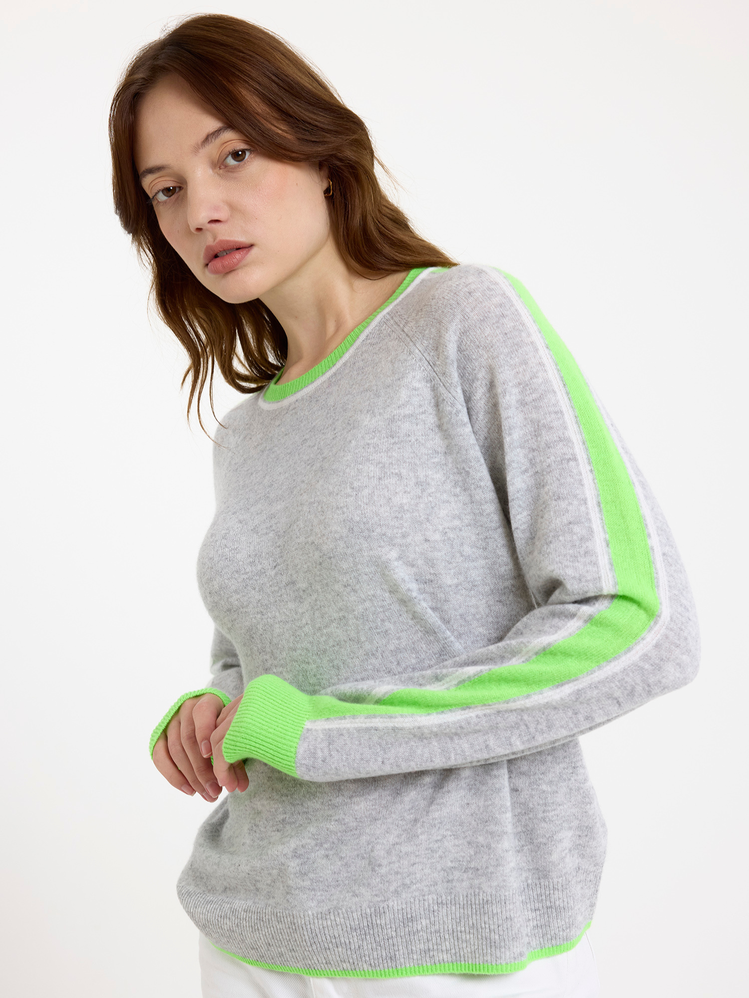 Striped Sleeve Cashmere Jumper