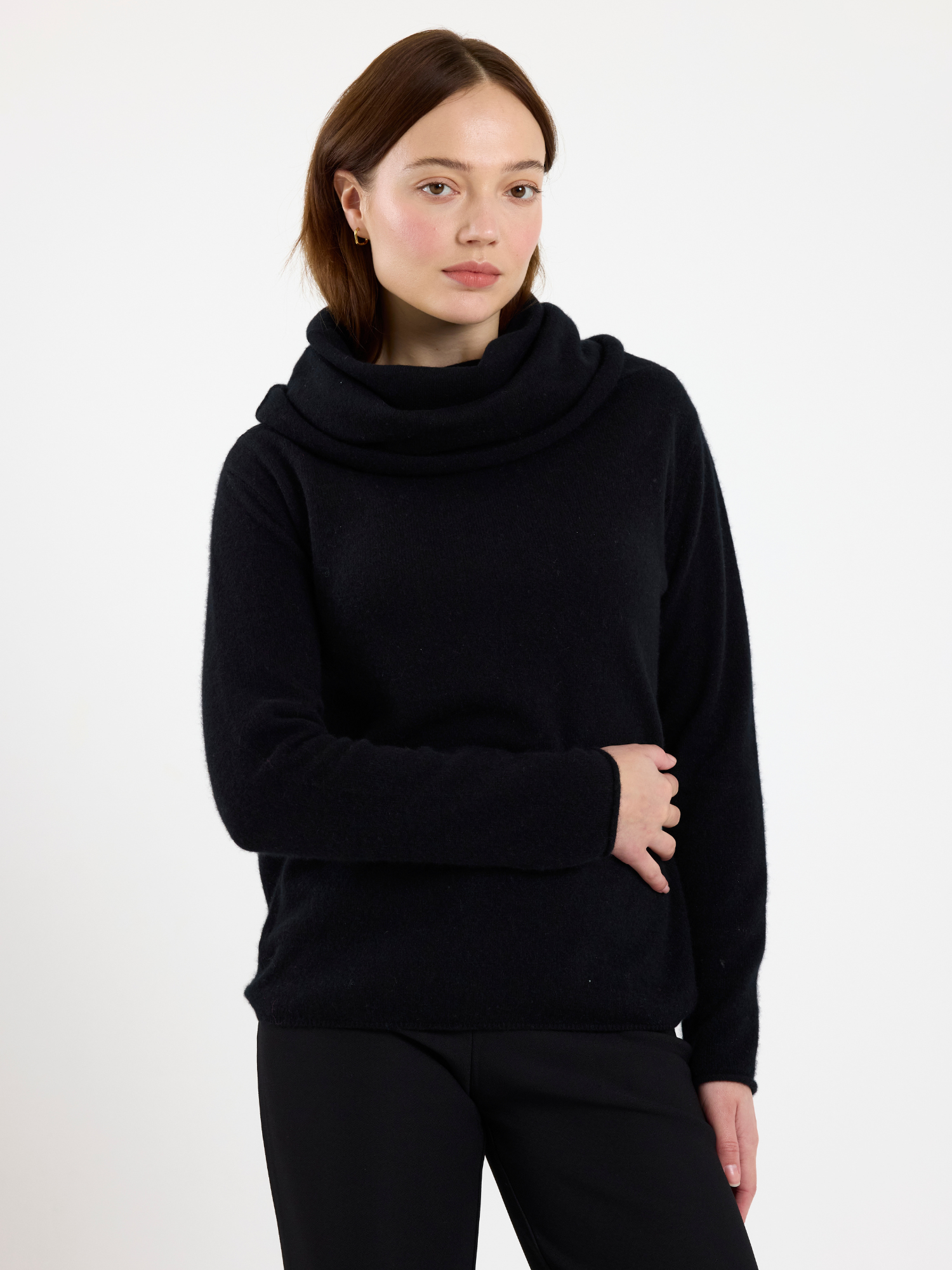 Hannah Hooded Cashmere Cowl Neck Jumper